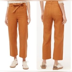 NWT J. Crew Burnt Orange Mustard Cropped Twill Pants Size 8 100% Cotton